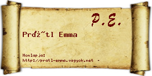 Prátl Emma névjegykártya